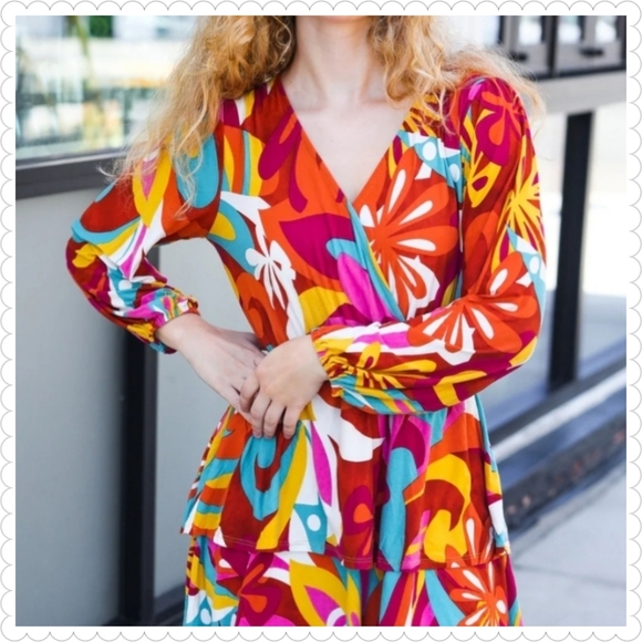 Vibrant Multicolor Floral Dress - Picture 5 of 11